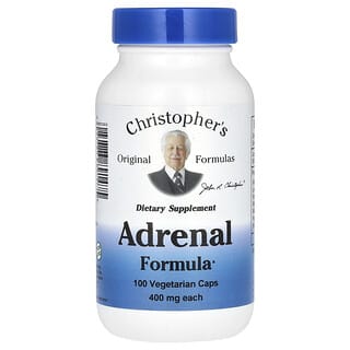 Christopher's Original Formulas, Adrenal Formula, 800 mg, 100 Vegetarian Caps (400 mg per Capsule)