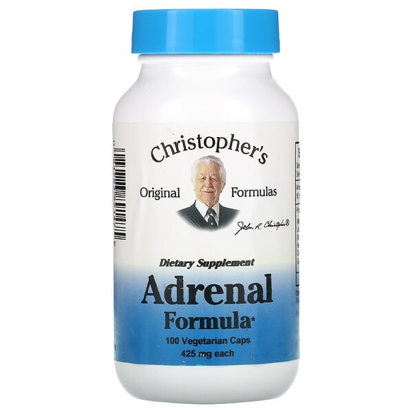 Christopher's Original Formulas, Adrenal Formula, Nebennieren-Formel, 425 mg, 100 vegetarische Kapseln