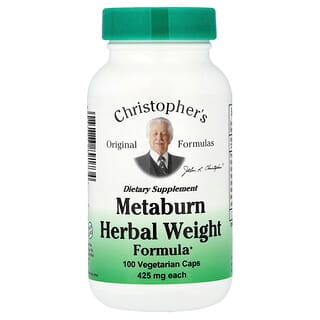 Christopher's Original Formulas, Metaburn, Fórmula herbal para el peso, 100 cápsulas vegetales