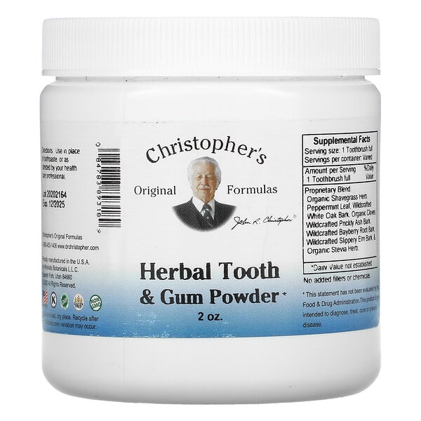Christopher's Original Formulas‏, אבקה צמחית לשיניים ולחניכיים, 2 אונקיות