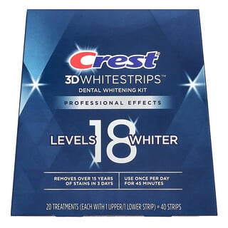 Crest, 3D Whitestrips, Kit de blanqueamiento dental, 40 tiras