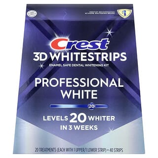 Crest, 3D bělicí proužky, sada na bělení zubů, 40 proužků