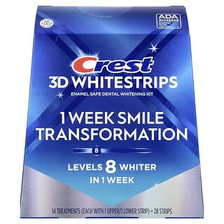 Crest, 3D Whitestrips™, Dental Whitening Kit, Glamorous White, 28 Strips