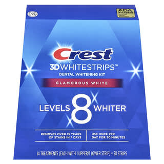 Crest, 3D Whitestrips, Glamorous White, комплект для отбеливания зубов, 28 полосок