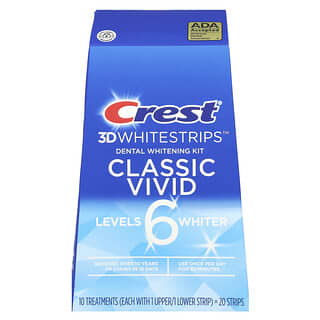 Crest, 3D Whitestrips, комплект для відбілювання зубів, Classic Vivid, 20 смужок