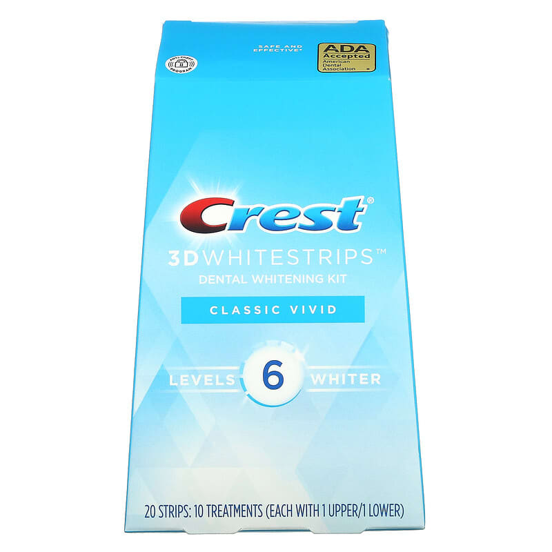 Crest 3D Dental Whitening Strips Enamel Safe Removes Tough Set