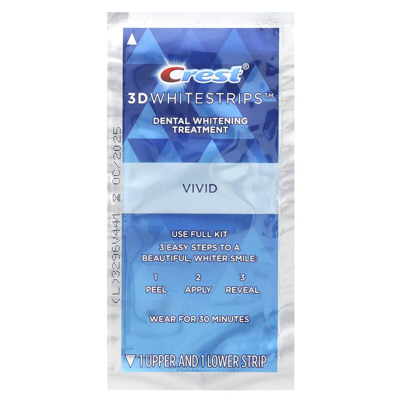 3D Whitestrips™, Kit de albire dentară, Classic Vivid, 20 benzi