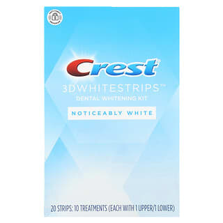 Crest, 3D Whitestrips, Kit de blanqueamiento dental, notablemente blanco`` 20 tiras
