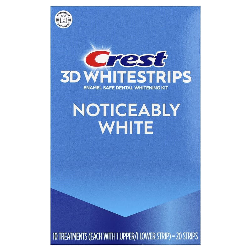 3D Whitestrips, Kit de blanchiment dentaire sans danger pour l'émail, remarquablement blanc, 20 bandes 