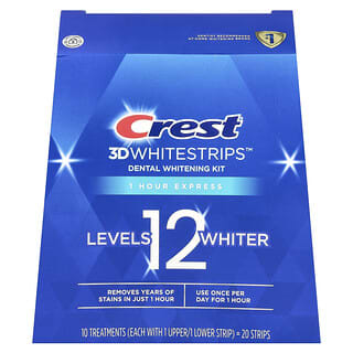 Crest, 3D Whitestrips, набор для отбеливания зубов, 1 час экспресс, 20 полосок