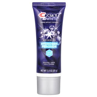 Crest, 3D Advanced, Hydrogen Peroxide Fluoride Anticavity Toothpaste, 2.5%. Fresh Mint, 3 oz (85 g)