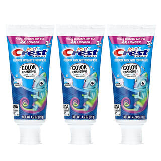 Crest, Advanced, детская зубная паста против кариеса с фтором, для детей от 3 лет, жевательная жевательная резинка, 3 тюбика по 119 г (4,2 унции)
