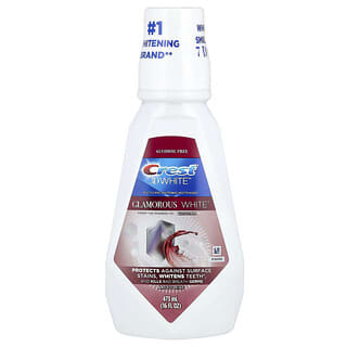 Crest, 3D White, Enxaguante Bucal Clareador de Múltiplos Cuidados, Branco Glamoroso, Hortelã do Ártico, 473 ml (16 fl oz)