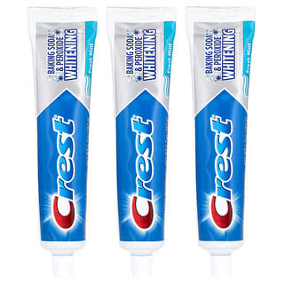 Crest, Baking Soda & Peroxide Whitening Fluoride Toothpaste, Fresh Mint, 3 Pack, 5.7 oz (161 g) Each