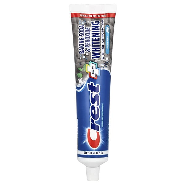 Crest, Plus, Fluoride Toothpaste, Baking Soda &amp; Peroxide Whitening, Fresh Mint, 8.2 oz (232 g)