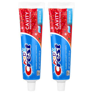 Crest, Kids, Cavity Protection, Zahnpasta mit Fluorid gegen Karies, „Sparkle Fun“, 3er-Pack, je 130 g (4,6 oz.).