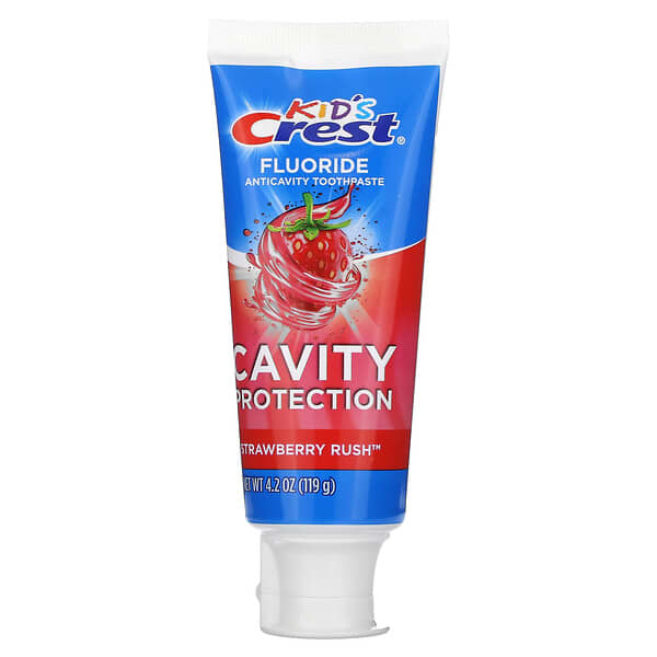 Crest, Kids, Fluoride Anticavity Toothpaste, For Ages 2+, Strawberry Rush, 4.2 oz (119 g)