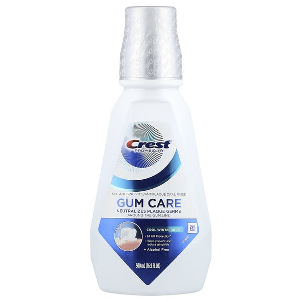 Crest, Pro-Health™，牙齦護理漱口水，無乙醇，清涼冬青味，16.9 液量盎司（500 毫升）