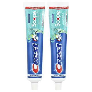 Crest, Plus Scope, Dentifrice anti-carie au fluorure, Menthe fraîche et rayures, Paquet de 2, 153 g chacun