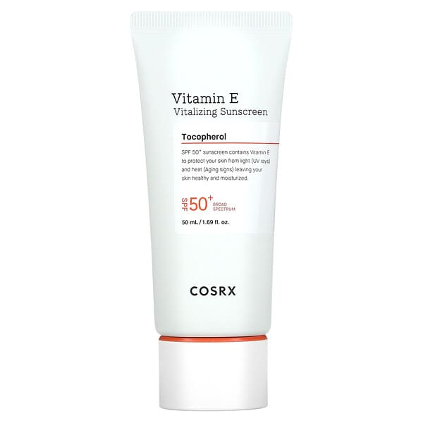 CosRx‏, ויטמין E, קרם הגנה להחייאת העור, מקדם הגנה מהשמש SPF 50+‎‏‏, 50 מ"ל (1.69 אונקיית נוזל)