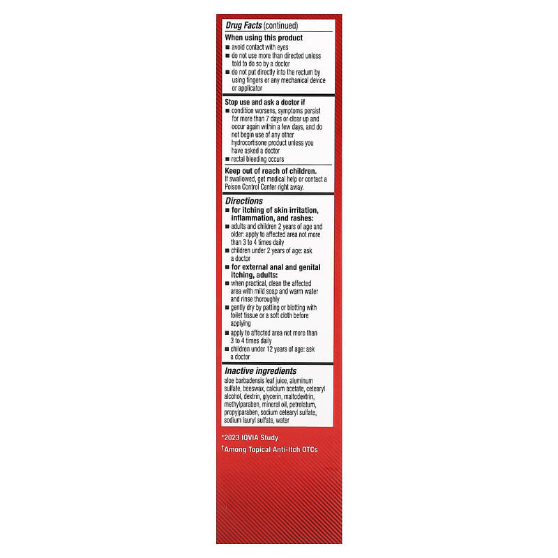 Soothing Aloe Itch Relief Cream, beruhigende Aloe-Creme zur Linderung von  Juckreiz, maximale Strke, 56 g (