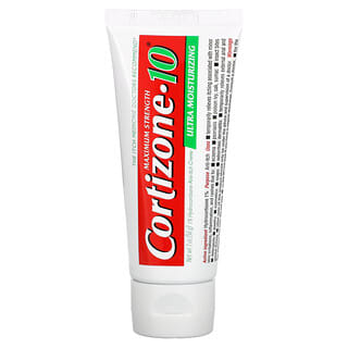 Cortizone 10, Crema contra la comezón con hidrocortisona al 1%, Plus ultrahumectante, Concentración máxima, 56 g (2 oz)