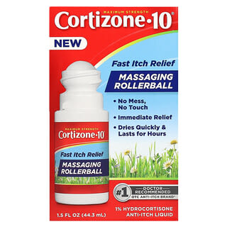 Cortizone 10, Maximum Strength, Fast Itch Relief, Massaging Rollerball, 1.5 fl oz (44.3 ml)