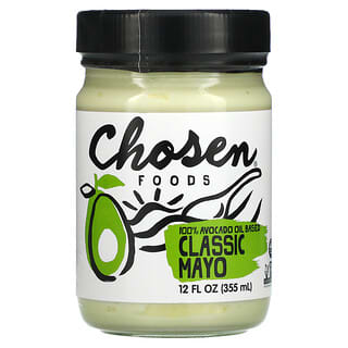 Chosen Foods, Mayonnaise classique à 100 % à base d'huile d'avocat, 355 ml