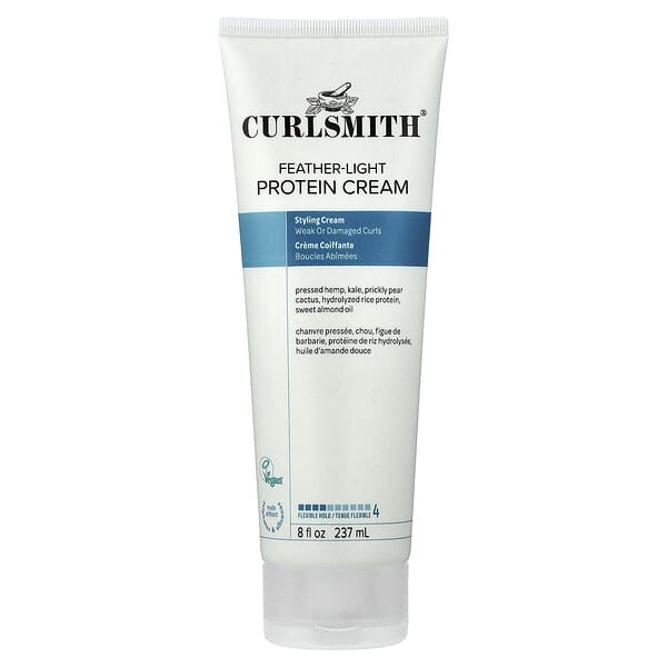Curlsmith, 페더-라이트 단백질 크림, 유연한 고정력, 약하고 손상된 컬, 237ml(8fl oz)