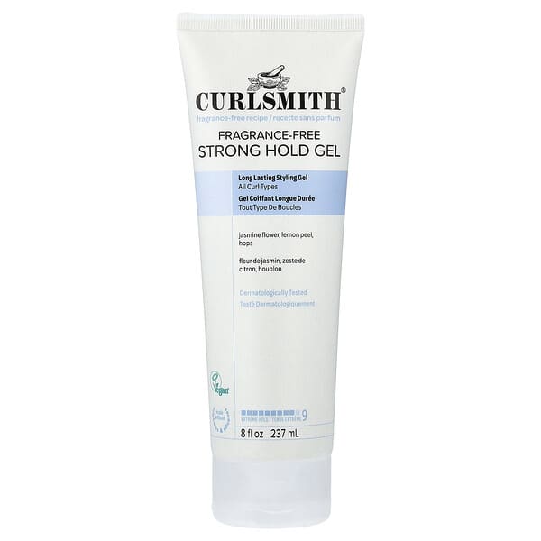 Curlsmith, Fragrance Free Strong Hold Gel, All Curl Types, 8 fl oz (237 ml)