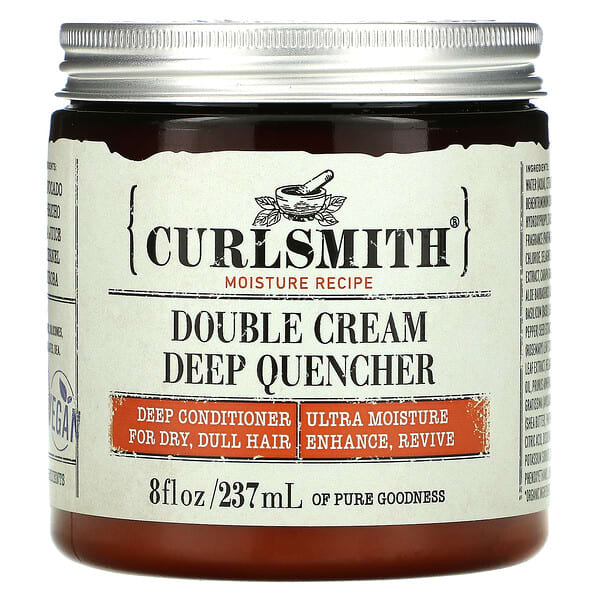 Curlsmith, Double crème désaltérant en profondeur, Pour cheveux secs et ternes, 237 ml