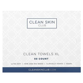 Clean Skin Club, クリーンタオルXL、使い捨て、50枚
