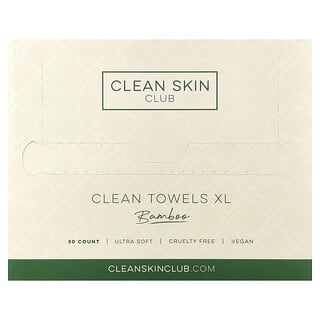 Clean Skin Club, Clean Towels XL, Disposable, Bamboo, 50 Count