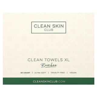 Clean Skin Club, Toallas limpias XL, Desechables, Bambú, 50 unidades
