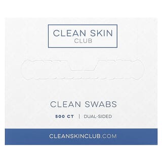 Clean Skin Club, Clean Swabs, Dual-Sided , 500 Count