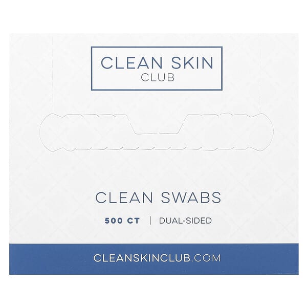 Clean Skin Club, 깨끗한 면봉, 양면, 500개