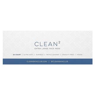 Clean Skin Club, Dischetti viso Clean2, extra large, 60 pezzi