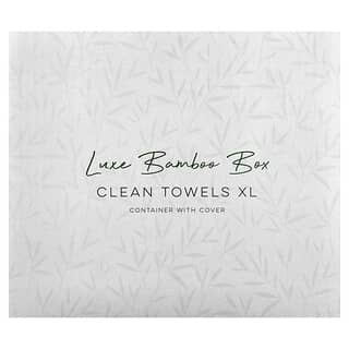 Clean Skin Club, Luxe Bamboo Box, Toallas limpias XL, Recipiente con tapa, 50 unidades
