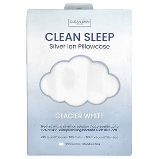 Clean Skin Club, Clean Sleep，银离子枕头套，冰川白，1 个
