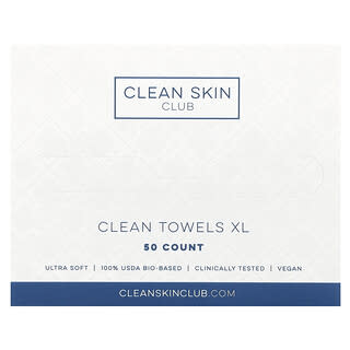 Clean Skin Club, Clean Towels, XL, 50 Count