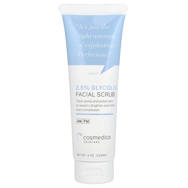 Cosmedica Skincare, 2.5% 羥基乙酸面部磨砂膏，4 盎司（120 毫升）