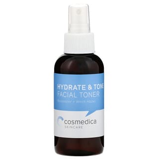 Cosmedica Skincare, 補水滋潤面部爽膚水，玫瑰水 + 金縷梅，4 盎司（120 毫升）