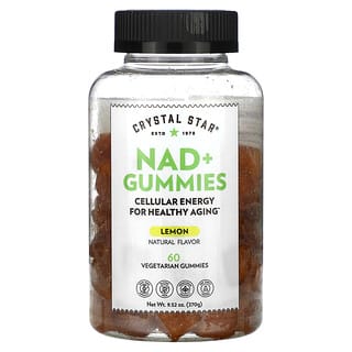 Crystal Star‏, סוכריות גומי +NAD, בטעם לימון, 60 סוכריות גומי צמחוניות