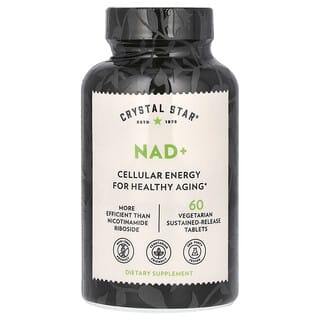 Crystal Star, NAD+, 60 Comprimidos Vegetarianos de Liberação Sustentada