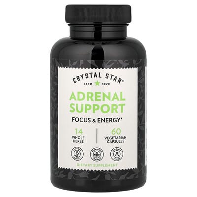 Crystal Star, Adrenal Support, 60 Vegetarian Capsules