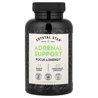 Crystal Star, Adrenal Support, 60 Vegetarian Capsules