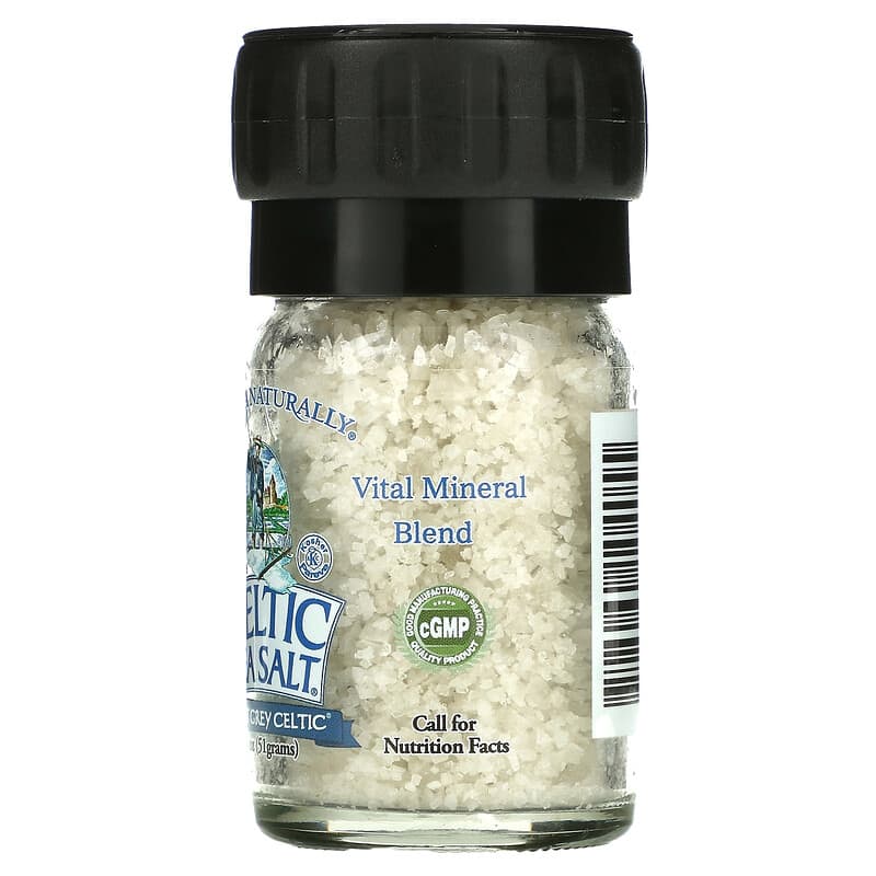 Light Grey Celtic, Mezcla de minerales vitales, Minimolinillo de sal, 51 g  (1,8 oz)