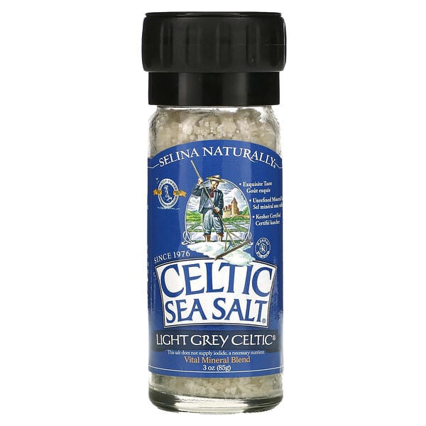 Celtic Sea Salt（ケルティックシーソルト）, Light Grey Celtic（ライトグレー ケルティック）、必須ミネラルブレンド、85g（3オンス）