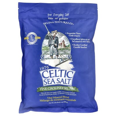 Celtic Sea Salt, Finely Ground, Vital Mineral Blend Salt Shaker, 5 lbs (2,268 g)