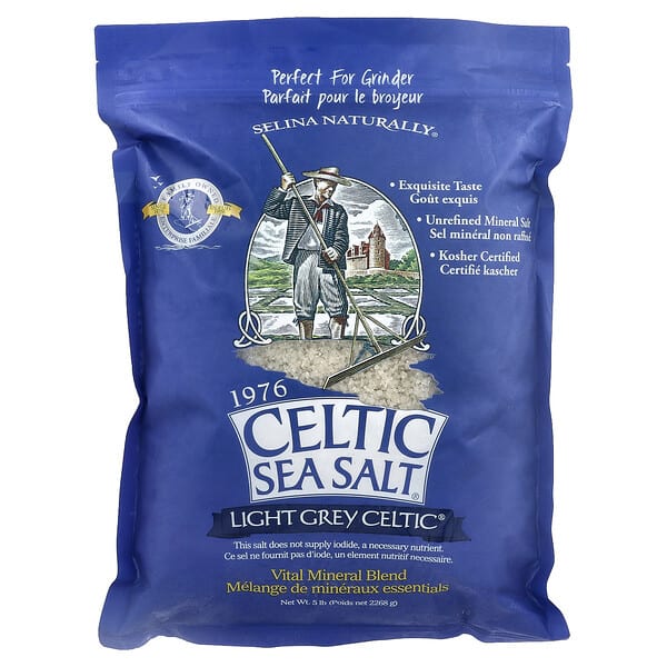 Celtic Sea Salt, Light Grey Celtic®，重要礦物質混合物，5 磅（2,268 克）